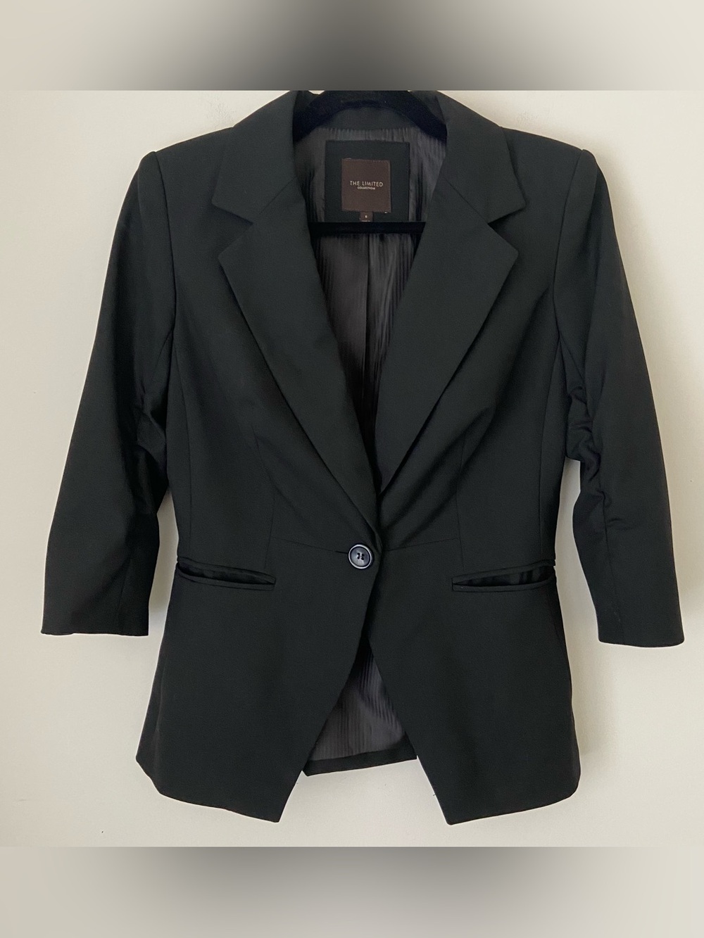 Like New! The Limited Size S Black One-Button Blazer | 3/4 Sleeve Career Jacket